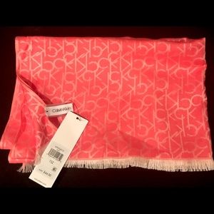 Calvin Klein Viscose Scarf/Wrap color Coral